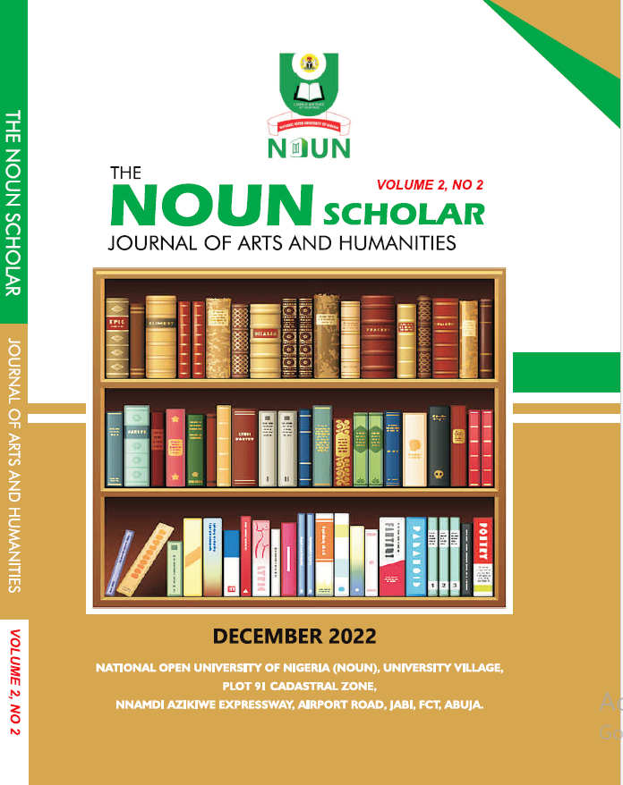 THE NOUN SCHOLAR Journal of Arts and Humanities